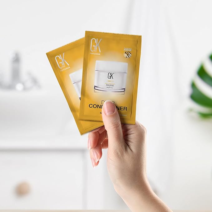 GK HAIR Global Keratin Deep Conditioner Masque Pack of 2 (0.67 Fl Oz/20ml) Intense Hydrating Repair Treatment Mask for Dry Damaged Color Treated Frizzy Hair Restoration Formula with JOJOBA Seed Oils