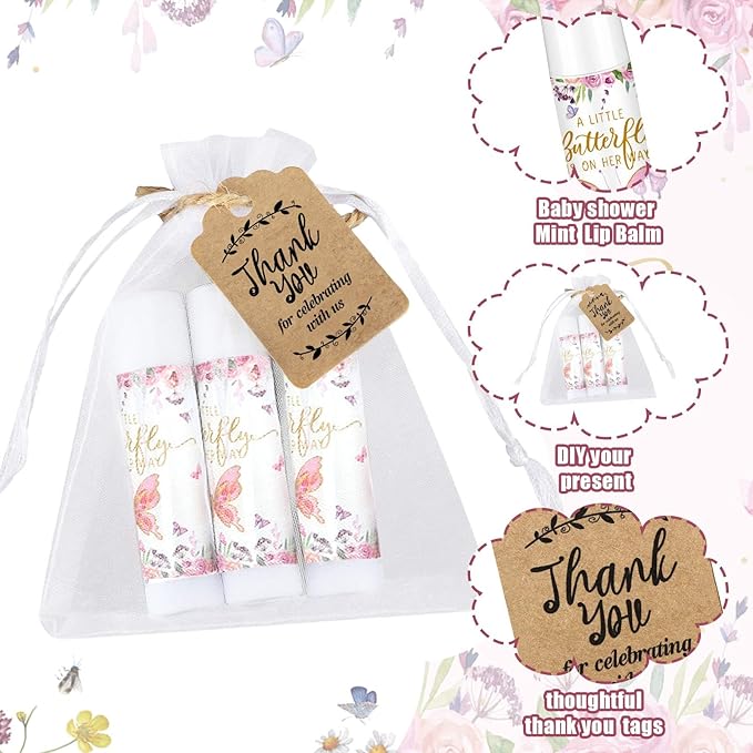 Demissle 50 Pcs Baby Shower Lip (Butterfly)