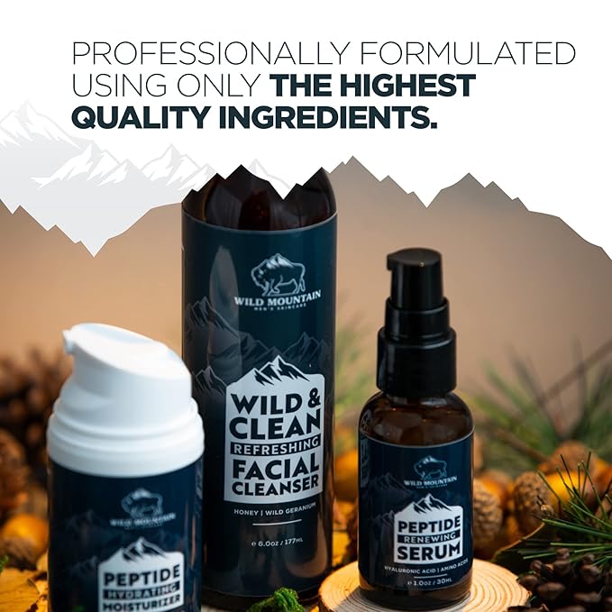 Mens Facial Care Kit - Mens Skin Care Kit - Face Care for Men - Men’s Skincare Set - Face Skin Care for Men - Mens Face Care Kit - Facial Kit for Men - Serum, Cleanser & Moisturizer Set