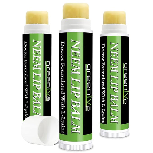 GreenIVe Neem Lip Balm, Vegan Lip L-Lysine,