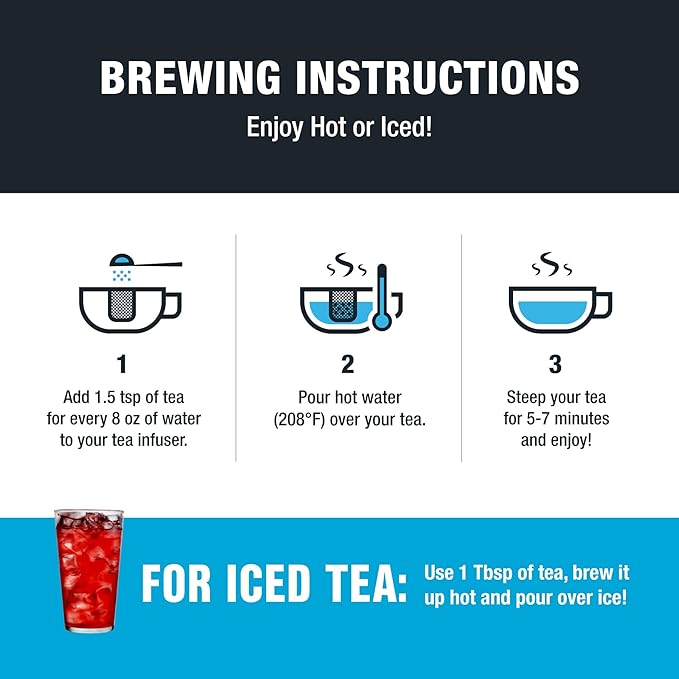 Tiesta Tea - Fireberry | Loose Leaf | Cranberry Hibiscus Rooibos Tea | Premium Non-Caffeinated Rooibos Blend | Make Hot or Iced | Brews Up to 250 Cups | 16oz Bulk Pouch & 5oz Refillable Tin Combo