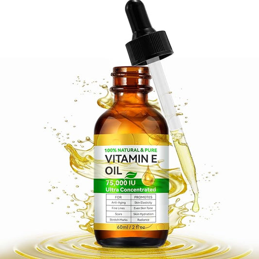 Vitamin E Oil for Scars 2.02 FL OZ- All Natural & Vegan Skin Moisturizer - Light and Unscented Great for Post Surgery Scars - Reduce Wrinkles, Anti Aging - Face, Skin & All Over