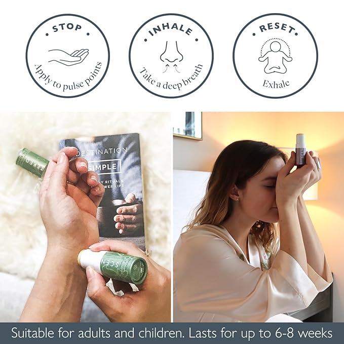 Scentered Aromatherapy Balm Stick Duo for Sleep & Stress-Relief - Roll On Essential Oil Blends of Lavender & Chamomile - Aromatherapy Gifts for Women - Sleep Well & De-Stress - Mothers Day Gift Ideas