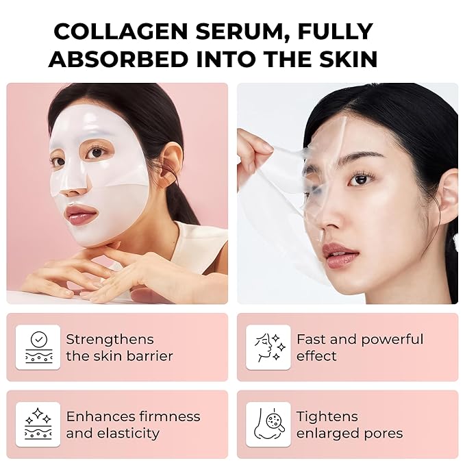 Bio-Collagen Sleeping Mask – Intense Hydration & Firming Treatment, Korean Skincare, Overnight Facial Mask for Women, 4-Pack