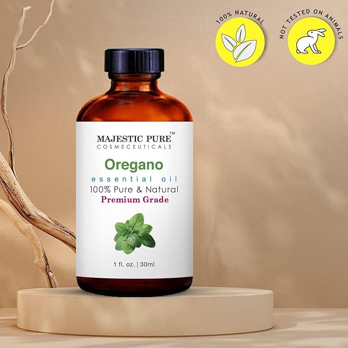 MAJESTIC PURE Oregano Essential Oil | 100% Pure and Natural Oregano Oil | Premium Grade Essential Oils for Hair Care, Home Diffusers, Skin, Aromatherapy, Massage and Humidifiers | 1 Fl Oz