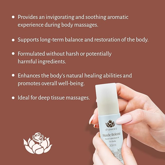 Shankara Body Massage Oil for Muscle Relief – All-Natural Body Oil with Arnica and Lavender Oil for Aromatic Massage Therapy – Warming Oil to Soothe Joints and Muscles (30 ml)