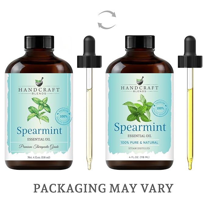 Handcraft Blends Spearmint Essential Oil - Huge 4 Fl Oz - 100% Pure and Natural - Premium Grade Essential Oil for Diffuser and Aromatherapy