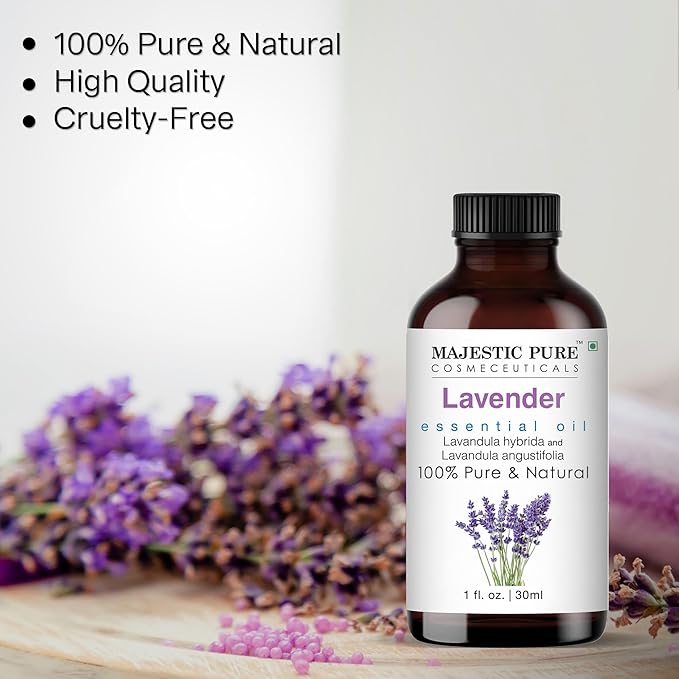 Majestic Pure Lavender Essential Oil - 100% Pure Lavender Oil for Aromatherapy, Massage & Topical Uses, Perfect for Diffuser & Essential Oil Diffuser - 1 fl. oz