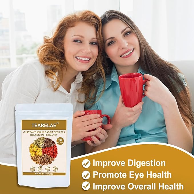 TEARELAE - Chrysanthemum Cassia Seed Tea - 5g x 20 Counts - Burdock Root, Goji Berry, Honeysuckle, Osmanthus - Combination Herbal Tea Bags