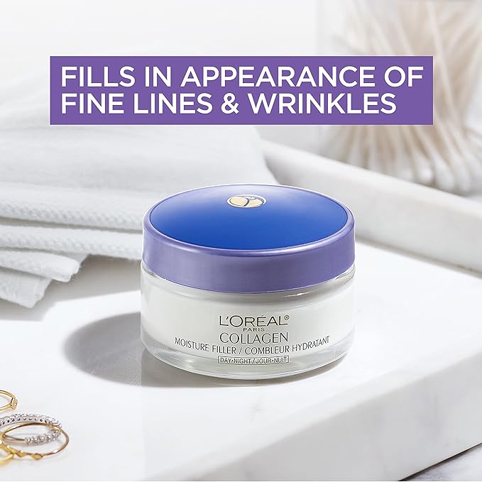 L'Oreal Paris Collagen Face Moisturizer Day and Night Cream, 1.7 oz + Dermo-Expertise Eye Defense Eye Cream, 0.5 oz