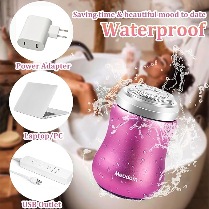 Facial Hair Removal for Women, Electric Painless Hair Remover for Face,Lip,Arm,Legs, Waterproof Shaver Razor Epilator for Women with Cordless USB Recgargeable (Pink)