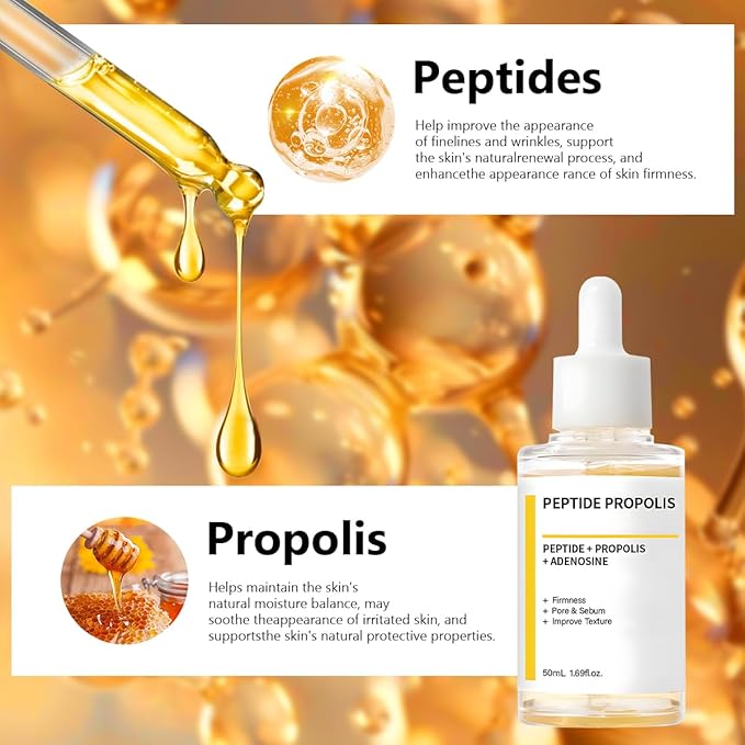 Hydration & Wrinkle Renewal Serum, Peptide Propolis Complex, Moisturizer Serum,Anti Aging Facial Serum for All Skin Types,50ML (AB)
