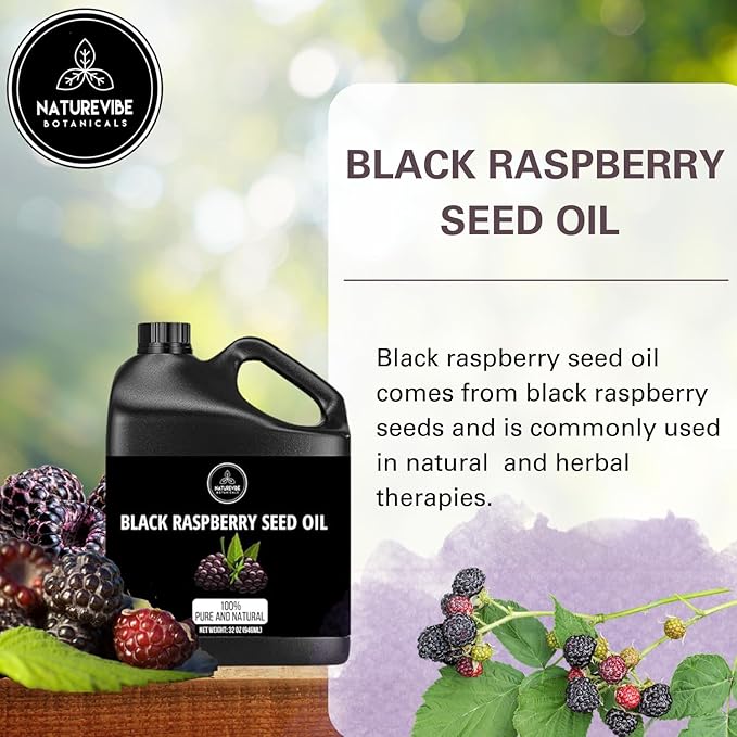 Naturevibe Botanicals Black Raspberry Oil 32 Ounces | 100% Pure and Natural | Great for Skin Care and Hair Care