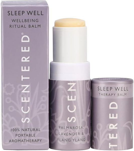Scentered Aromatherapy Balm Stick - Sleep Well Lavender Essential Oil Roll On to Help Sleep - All Natural Sleep Aid with Palmarosa & Ylang Ylang - Aromatherapy Gifts for Women