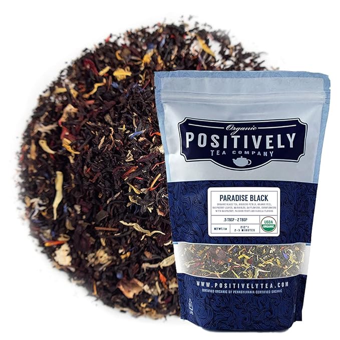 Organic Positively Tea Company, Paradise Black Tea, Loose Leaf, 16 Ounce