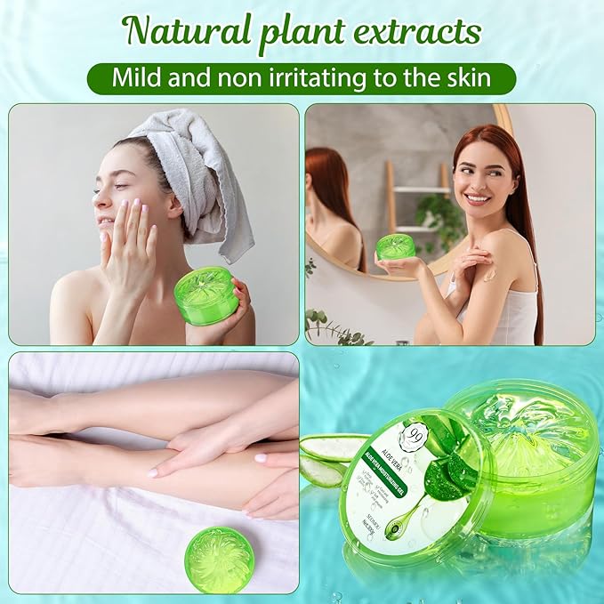 8 Pcs Organic Aloe Vera Gel Fresh Aloe Gel Moisture Hydrates Moisturizing Aloe Vera for Face Body
