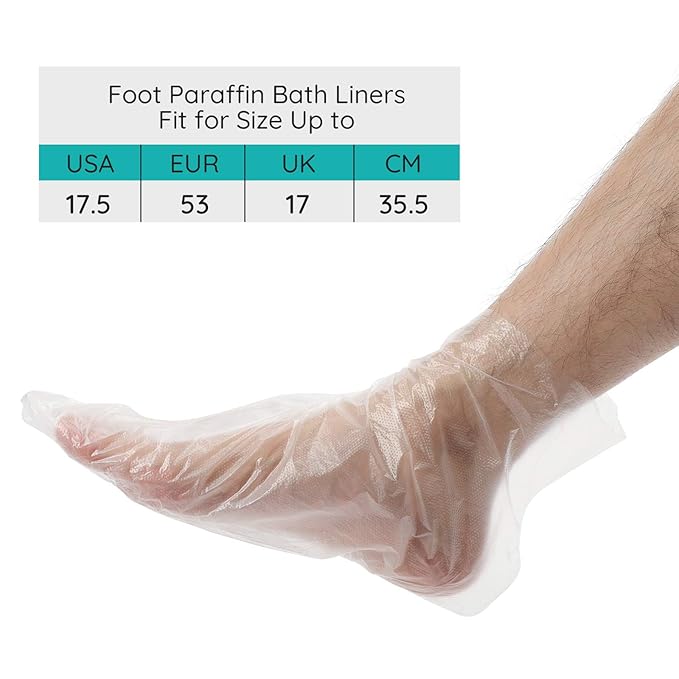 Segbeauty Extra Large Paraffin Wax Liners, 200pcs Plastic Paraffin Wax Mitts Booties Bags for Moisturizing, Paraffin Baths Gloves for Hand, Pedicure Sock Covers for Feet Hot Wax treat-ment