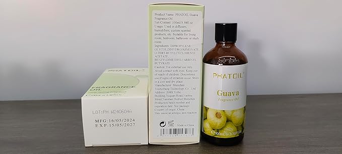 3.38FL.OZ Guava Fragrance Oils for Aromatherapy, Essential Oils for Diffusers for Home, Perfect for Diffuser, Yoga, Skin Care, DIY Candle and Soap Making - 100ml