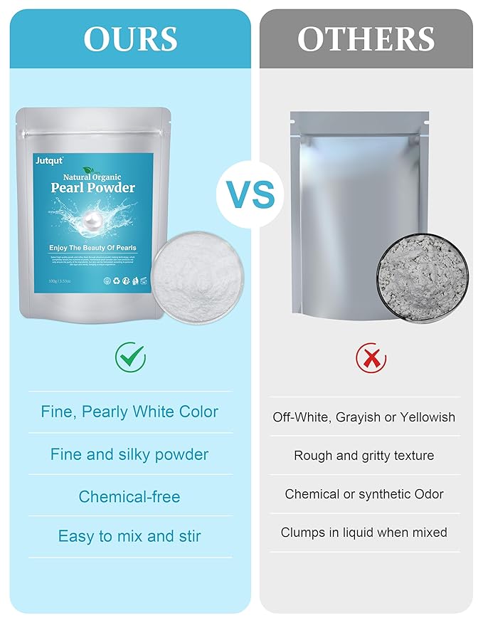 2PCS Freshwater Pearl Powder Organic, 100% Natural Pearl Powder, DIY Skincare —DIY Antioxidant, Deep Cleansing, Pore-Shrinking, Anti-Aging Mask