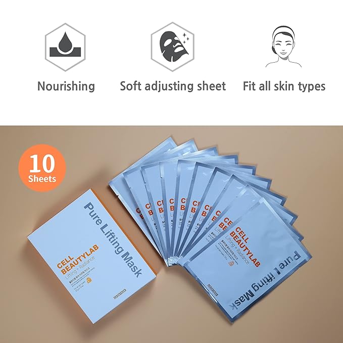 Collagen Face Mask 10 Pack｜Elasticity, Revitalizing, Nourishing and Skin Care Face Sheet Mask for All Skin Types｜With Collagen, Niacinamide, Centella asiatica