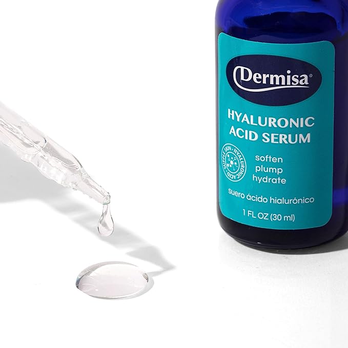Dermisa Hyaluronic Acid Face Serum 1% Pure Hyaluronic Acid, Vitamin B5, Beta-Glucan | Intense Moisturizer For All Skin Types | Paraben & Fragrance-Free