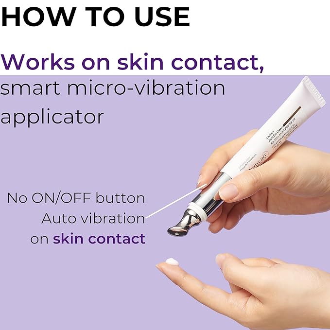 Collagen Lifting Eye Cream with Vibrating Massage Head for Wrinkles, Fine Lines, and Puffy Eye Bags-Under Eye Cream for Dark Circles and Anti-Aging, Korean Skin Care (20ml 0.67 fl oz)