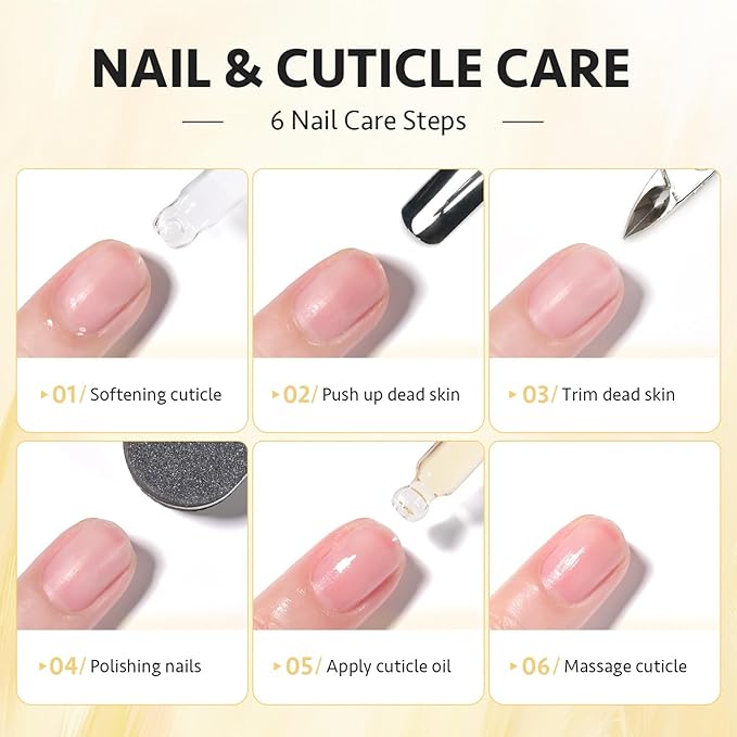 GAOY 20ml Cuticle Care Strengthener Oil and Clear Nail Swatch Sticks