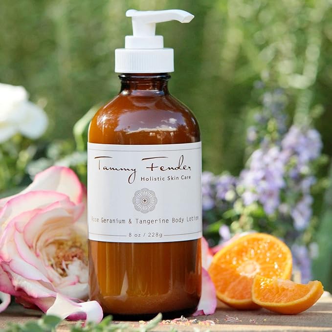 TAMMY FENDER - Rose Geranium & Tangerine Body Lotion | Natural, Organic, Cruelty Free, Non-Toxic Skincare | Luxe, Nourishing, Hydrating | All Skin Types (8 oz | 228 g)