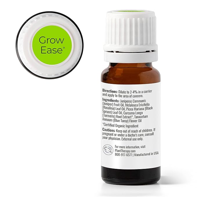 Plant Therapy KidSafe Grow Ease Essential Oil Blend 10 mL (1/3 oz) 100% Pure, Undiluted, Therapeutic Grade