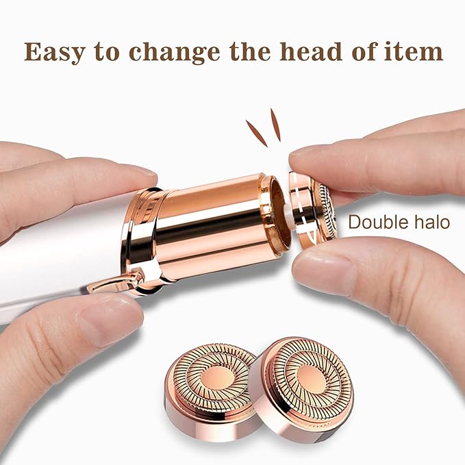 Facial Hair Remover Replacement Heads Gen 2 for Flawless Finishing Touch, Double Ring Blades Compatible with Flawless Generation 2 Devicce