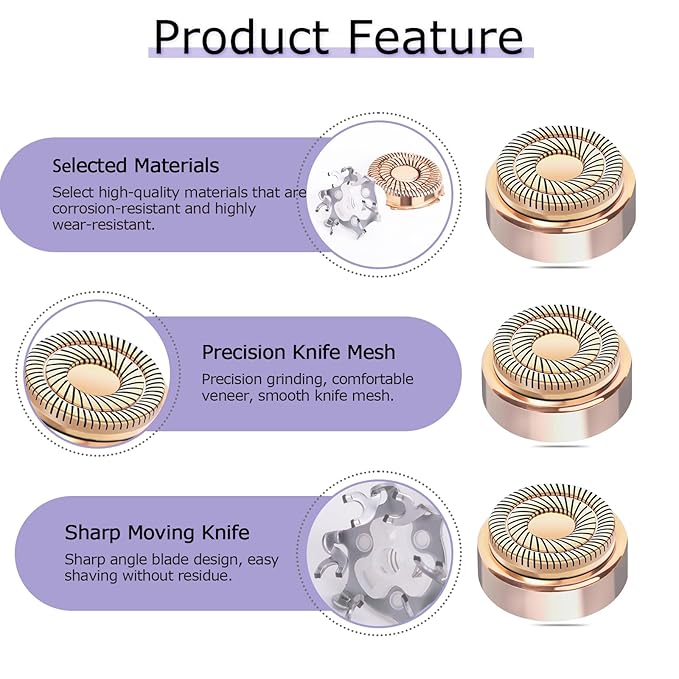 Generation 2 Replacement Heads for Flawless Facial Hair Remover Replacement Heads,Suitable for Flawless Replacement Heads Gen 2 for Flawless Facial Hair Remover for Women,As Seen On TV.(4 Pack)
