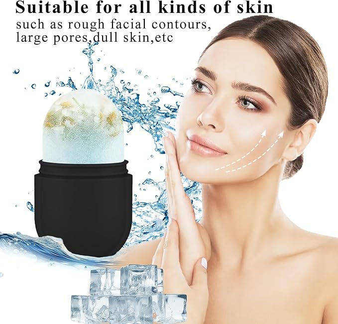 Ice Roller for Face and Eye, Upgrated Ice Face Roller, Facial Ice Roller Skincare Ice Roller, Contour Ice Cube for Face Ice Face Massager, Silicone Ice Mold for Face for Beauty Puffiness Pain Relief