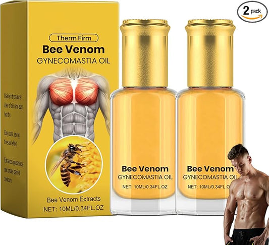 Thermofirm Bee Venom Gynecomastia Oil, The Chest Muscles Bee Venom Oil, Advanced Bee Venom for Strengthen The Chest Muscles 2PCS