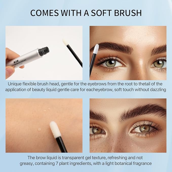 Eyebrow Serum,W3W Eyebrow Growth Serum Advanced Formula for Boost Longer, Fuller, and Thicker Brows Lashes,3 ML (White)