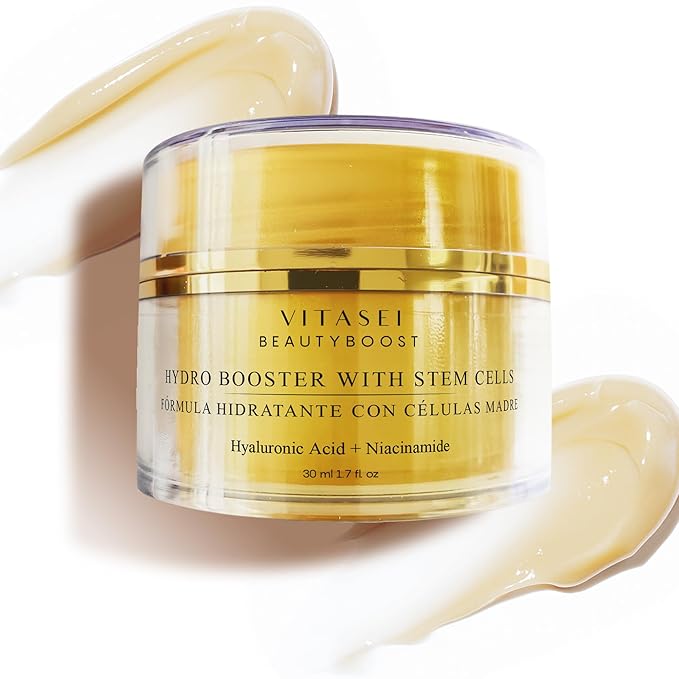 Beautyboost Hydro Booster Anti-Aging Cream W/Hyaluronic Acid, Cotton Stem Cells, Squalane & Niacinamide- 1.7 Fl Oz Gel-Cream Moisturizer for Extra-Dry Skin, Skin Elasticity, Quick-Absorbing