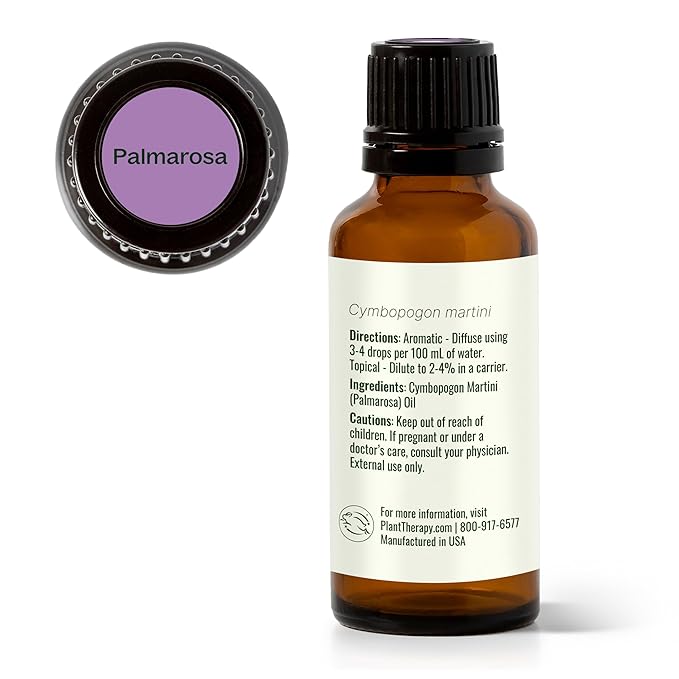 Plant Therapy Palmarosa Essential Oil 100% Pure, Undiluted, Natural Aromatherapy, Therapeutic Grade 30 mL (1 oz)