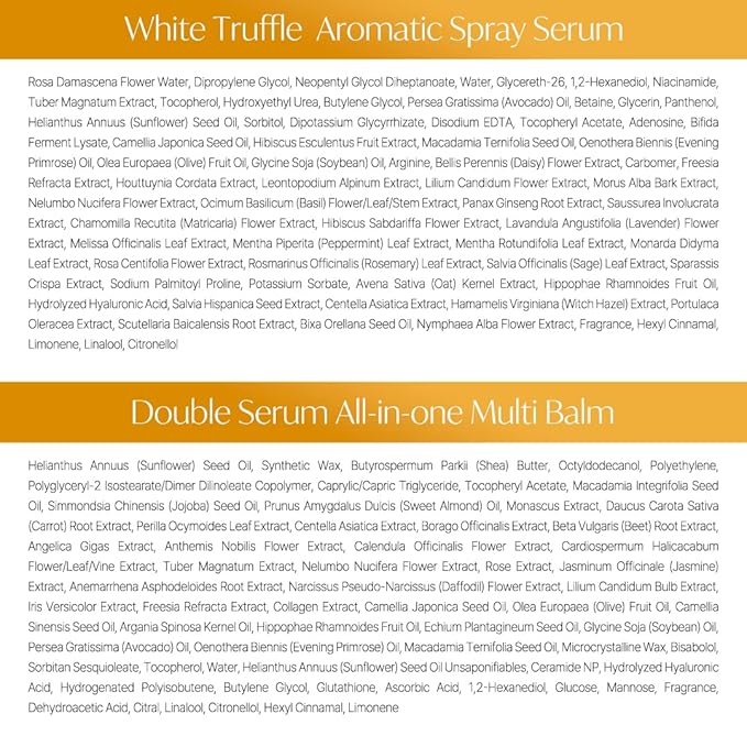 d'alba Piedmont White Truffle Vegan Holiday Gift Set, First Aromatic Spray Serum & All In One Multi Balm, Suitable for All Skin Types, Perfect for Christmas Gift, Stocking Stuffers