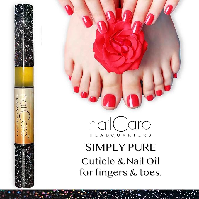 Cuticle Oil Pen for Nails - Nail Strengthener & Growth Serum for Damaged Nails, Hangnails w/Jojoba cuticle oil—Milk & Honey Fragrance - Holographic Glitter Pens 4-Pack (Milk and Honey)