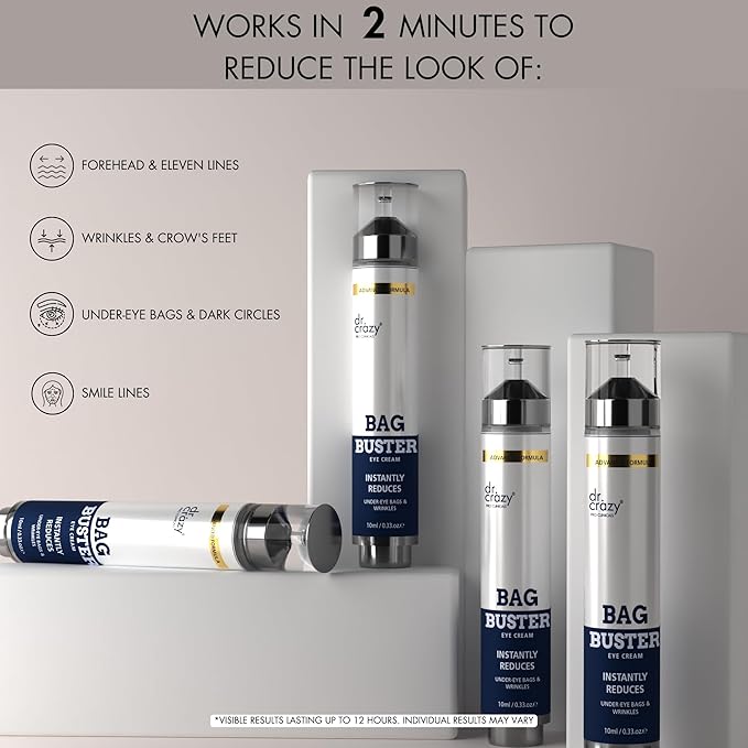 Instant Under Eye Bag Remover – Anti-Aging Under Eye Cream for Dark Circles and Puffiness - Rapid Eye & Face Lift – No Flakes or Residue – 10ml