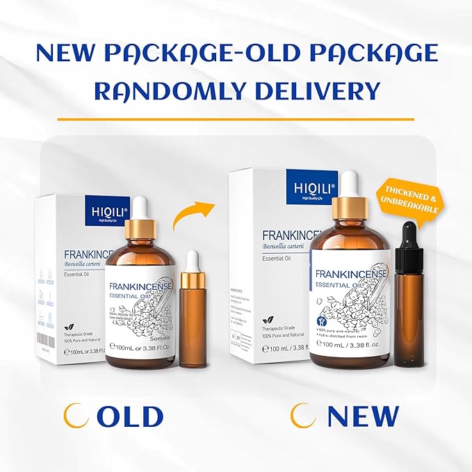 HIQILI 100ML Frankincense Essential Oil, for Massage, 100% Pure and Natural 3.38 Fl Oz