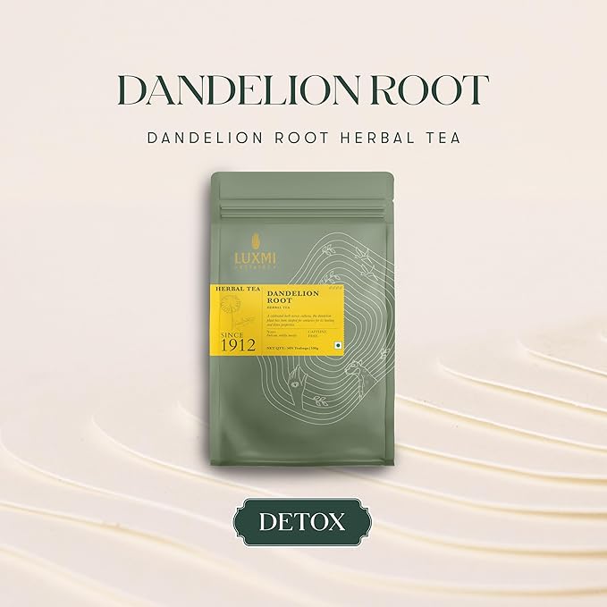 Luxmi Estates - Pure Dandelion Herbal - Organic Dandelion Tea - 50 Tea Bags | With Pure Dandelion Root | Single Ingredient | Great for Detox
