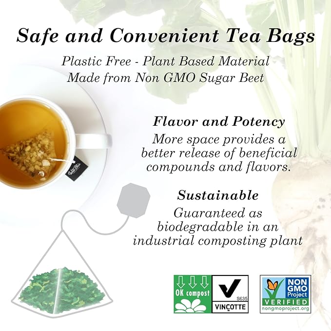 Wild Bliss Organic Burdock Root Tea - Caffeine Free Herbal Detox Support - Pharmacopoeia Quality - 75 Plant Based Tea Bags