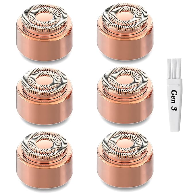 Generation 3 Replacement Heads for Finishing Touch Flawless Facial Hair Remover, Double Precision Replacement Blades Heads Compatible with New Flawless Gen 3, 6 pack