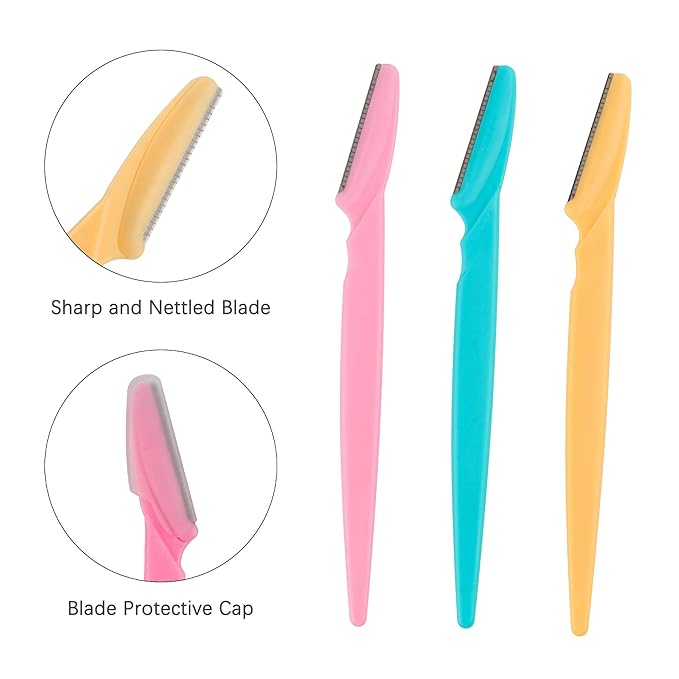 Eyebrow Razor 62 Pcs Multipurpose Exfoliating Dermaplaning Tool Trimming and Shaving Grooming for Face and Eyebrow Shaper for Women and Man