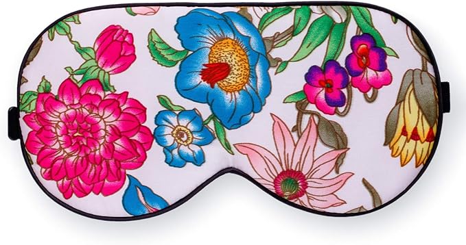 Maxfeel 100% Pure Silk Eye Mask - Sleep Eye Cover in Printed Colors (#10)