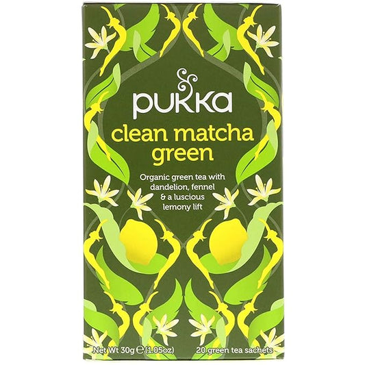 Pukka Organic Herbal Tea Clean Matcha Green 20 Tea Bags