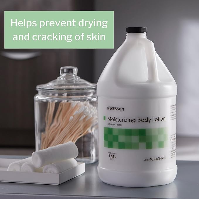 McKesson Moisturizing Hand and Body Lotion, 1 Gallon [Pack of 1] Bulk, Refill, For Dry, Crack, Sensitive Skin, Cucumber Melon Scent