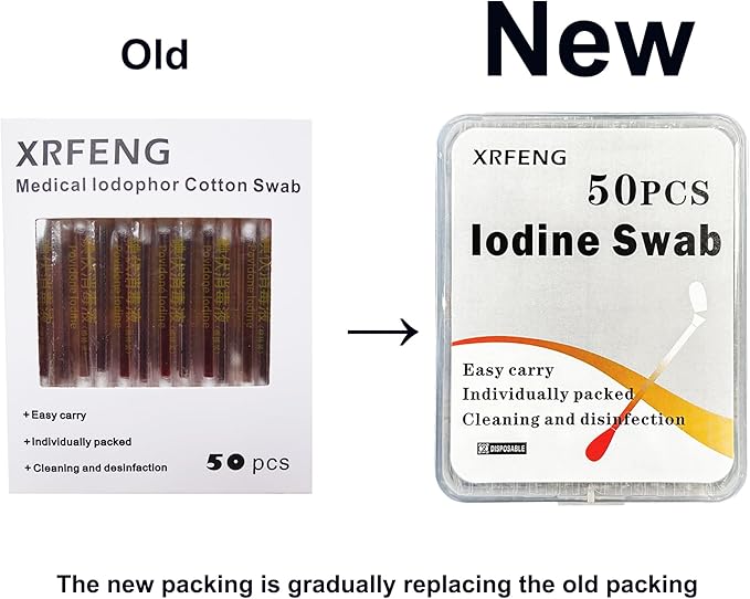 50 pcs disposable iodine swab
