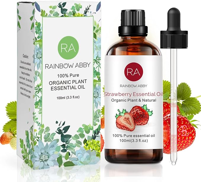 Strawberry Essential Oil (100ML), 100% Pure Natural Organic Aroma Strawberry Oil for Diffuser, Massage, Skin Care, Yoga