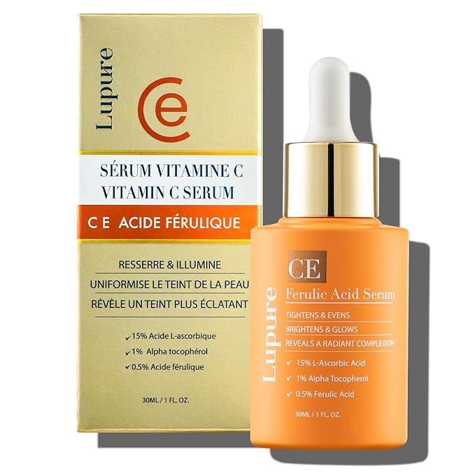 Vitamin C Face Serum: Anti Aging Facial Super Vit C Serum with Ferulic Acid Pure L-Ascorbic Acid, Vitamin E and Hyaluronic Acid for Dark Spots - 1 Fl Oz